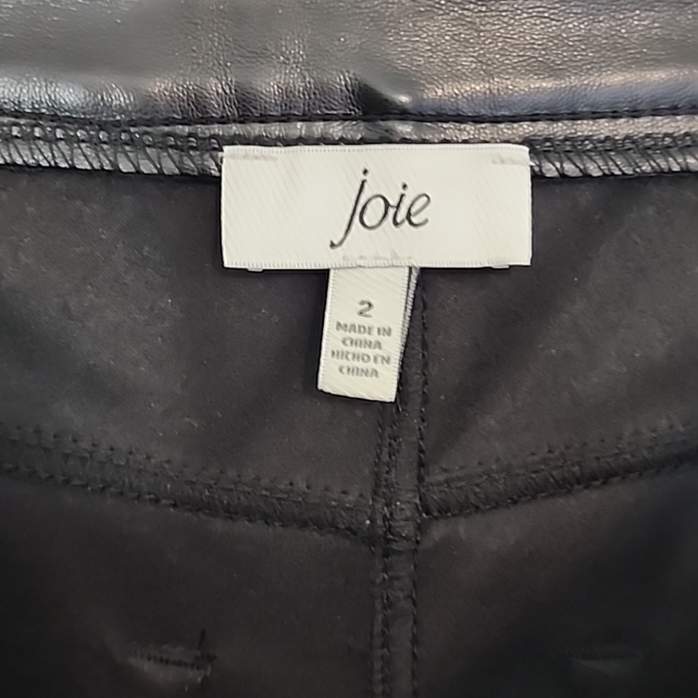 Joie Limited Edition women's faux leather straight leg pant in black, size 2, - Picture 7 of 16